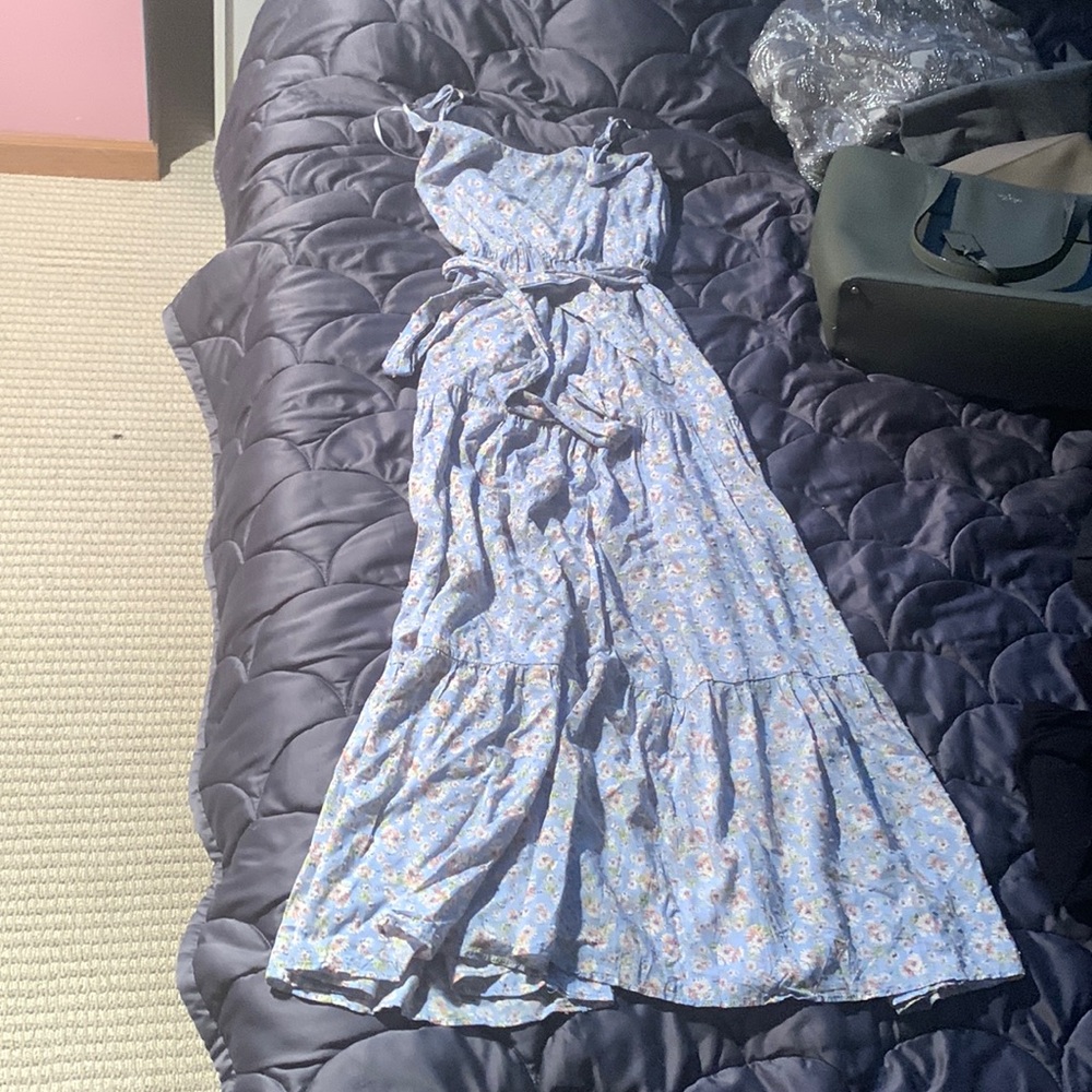 tie floral maxi dress